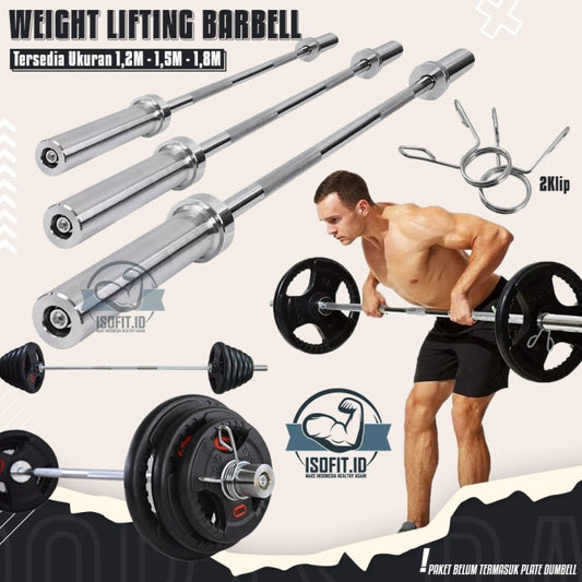 Weight Lifting Barbell / Stick Dumbell Bar Chrome