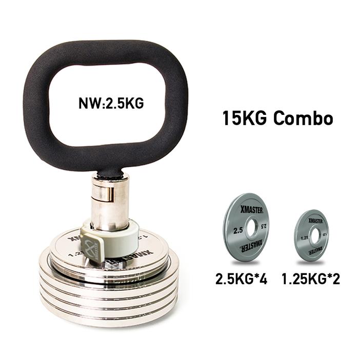XMASTER Loadable Kettlebell set adjustable weight Plate IPF standard Strength home gym ROGUE ELEIKO - Combo 12,5 Kg