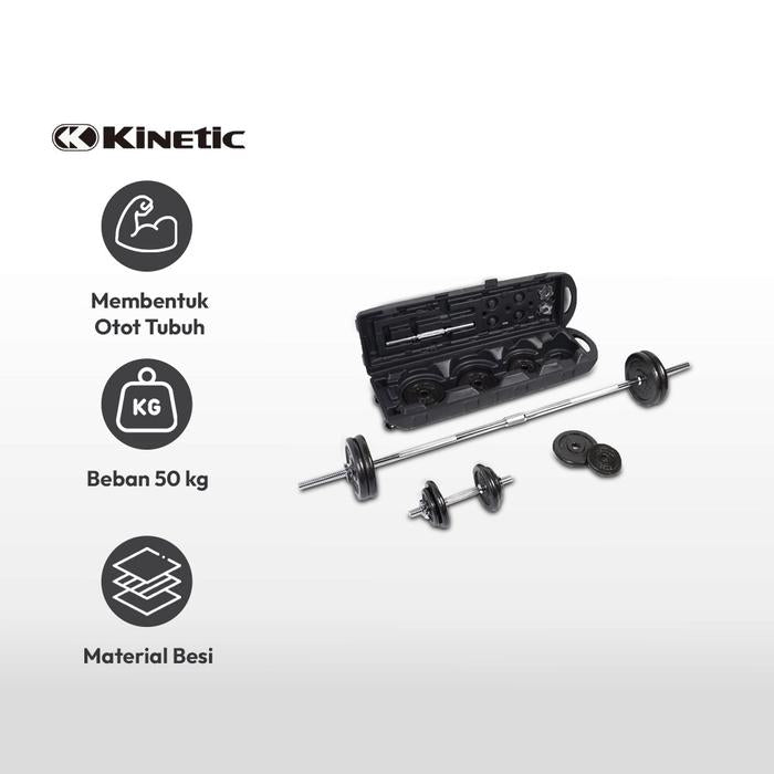 KINETIC SET 3 PCS DUMBBELL 50 KG - HITAM