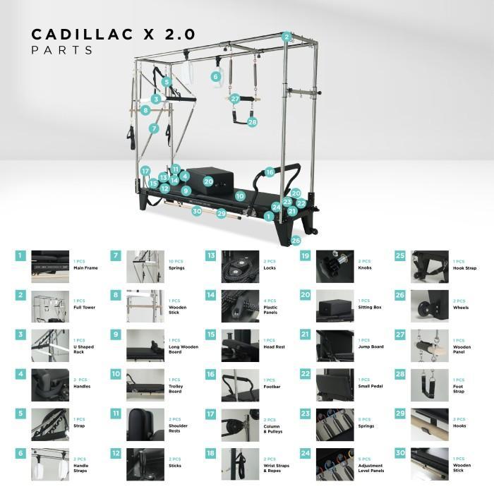 Cadillac X 2.0 - Reformer Pilates 2 In 1 Series - SVRG - Alat Pilates - Gym - Fitness - Alumunium - Steel