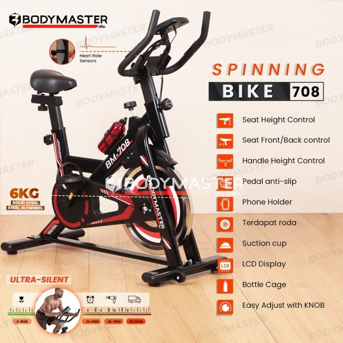 BODYMASTER Spinning Bike BM-708  Sepeda Statis Olahraga - Fitness RPM