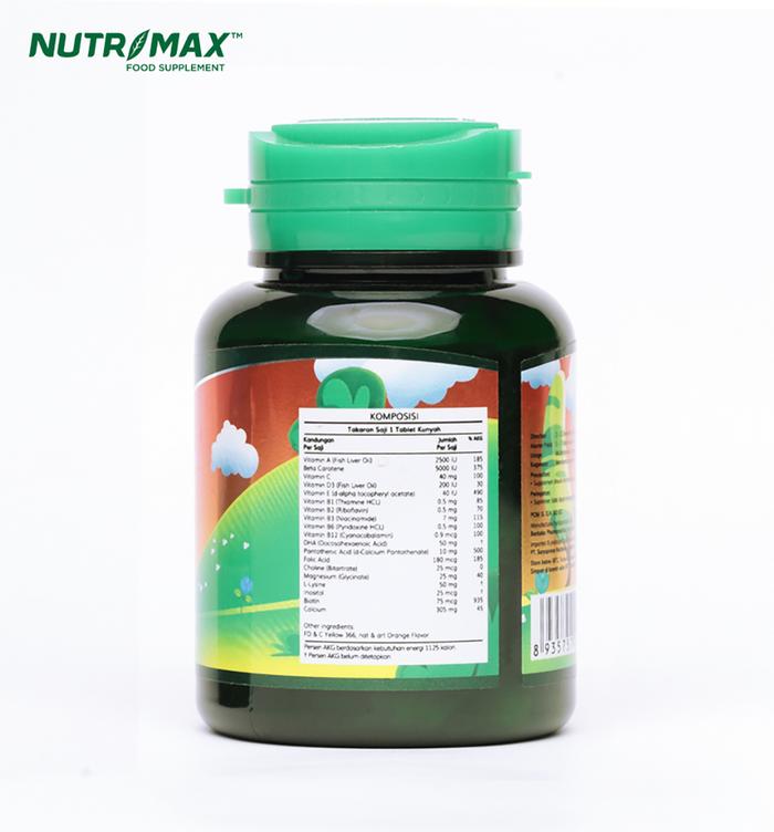 Nutrimax Nutrikidz 30 Tablet Kunyah Multi Vitamin Mineral DHA