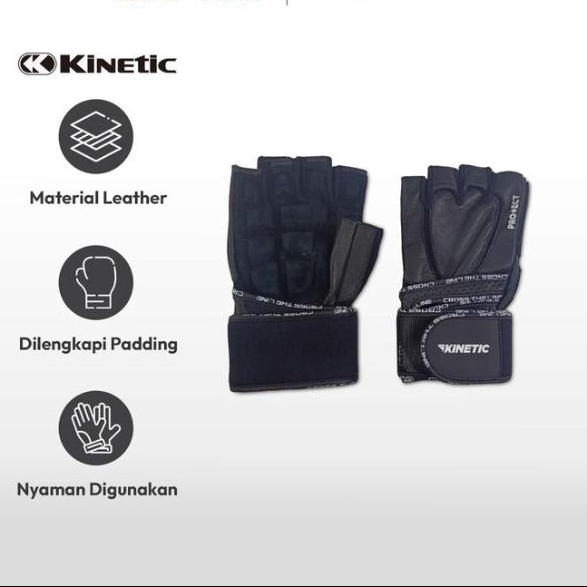 Kinetic Sarung Tangan Olahraga Max Protect Gym Gloves Pelindung Tangan Olahraga Weight Lifting Wristband Protection Sport Gloves - M