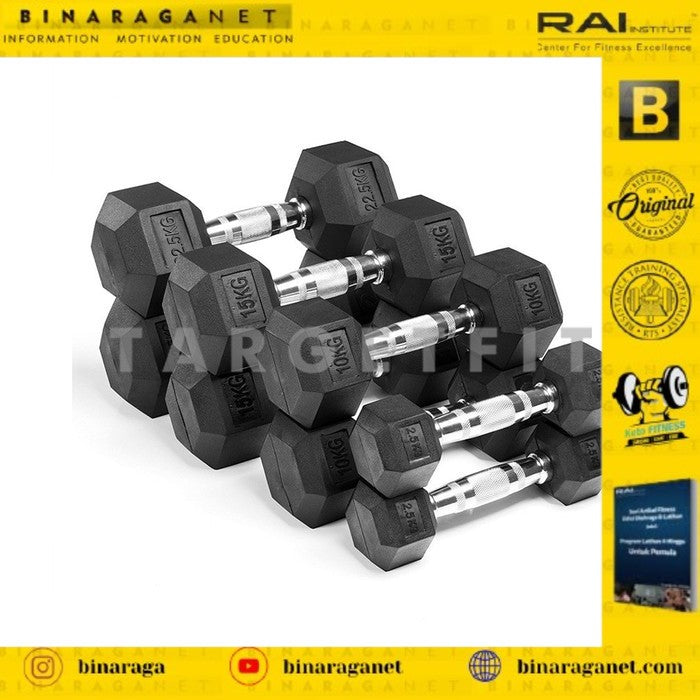 TARGET HEXAGONAL DUMBELL 2.5kg s/d 25kg Total 275kg