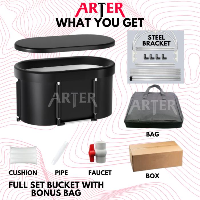 ARTER Ice Bath XL 115 x 57 x 55cm Portable Body Tub Terapi Es & Penyembuhan Otot Rendam Badan Es Ice Tub Theraphy Inflammatory Prevention Inflamasi