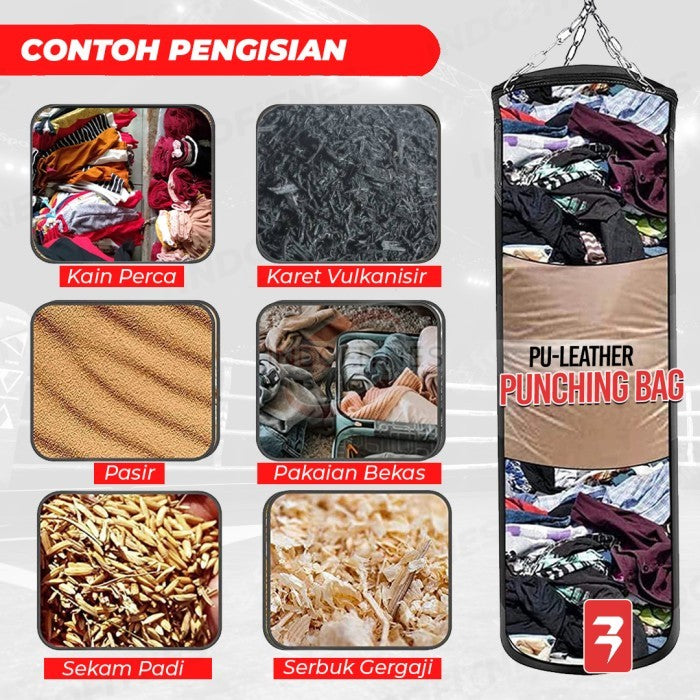 BODYMASTER Premium Sandsack Punching Bag BM-E035 Samsak Tinju Boxing - 120CM WHITE