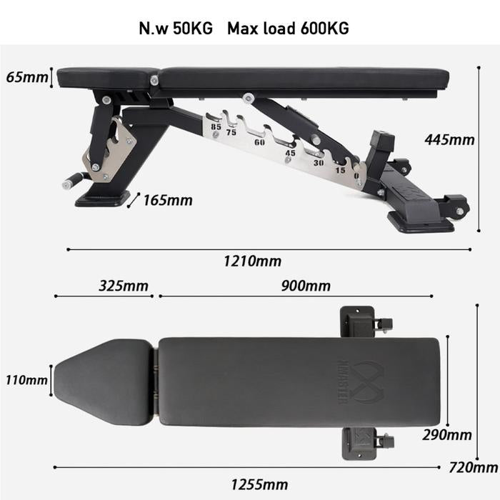 XMASTER  Adjustable Gym Bench Fitness Strength Flat Bench CrossFit Bodybuilding Powerlifting ROGUE - Adjustable Bench Pro