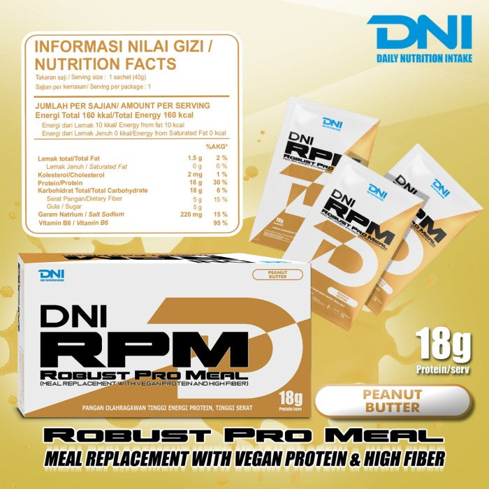 DNI RPM MEAL REPLACEMENT WITH VEGAN PROTEIN 600 GRAMS - CHOCO FUSSION