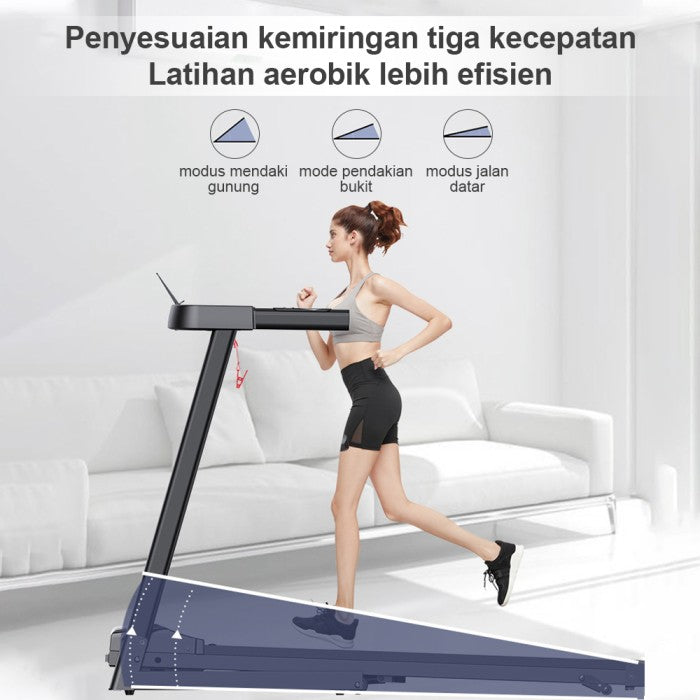 OneTwoFit Treadmill Cerdas 2.5HP Treadmill Elektrik Auto incline Multifungsi Treadmill Alat Fitness