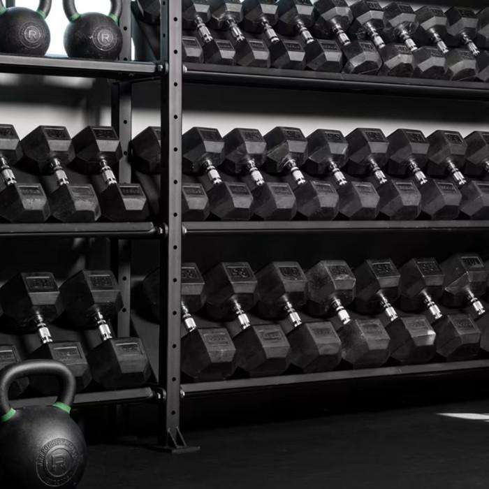 ROGUE Original Hex Dumbbell Rubber Latihan Angkat Beban Otot Home Gym Fitness CrossFit Training - 2,5kg Sepasang - 12,5kg Sepasang