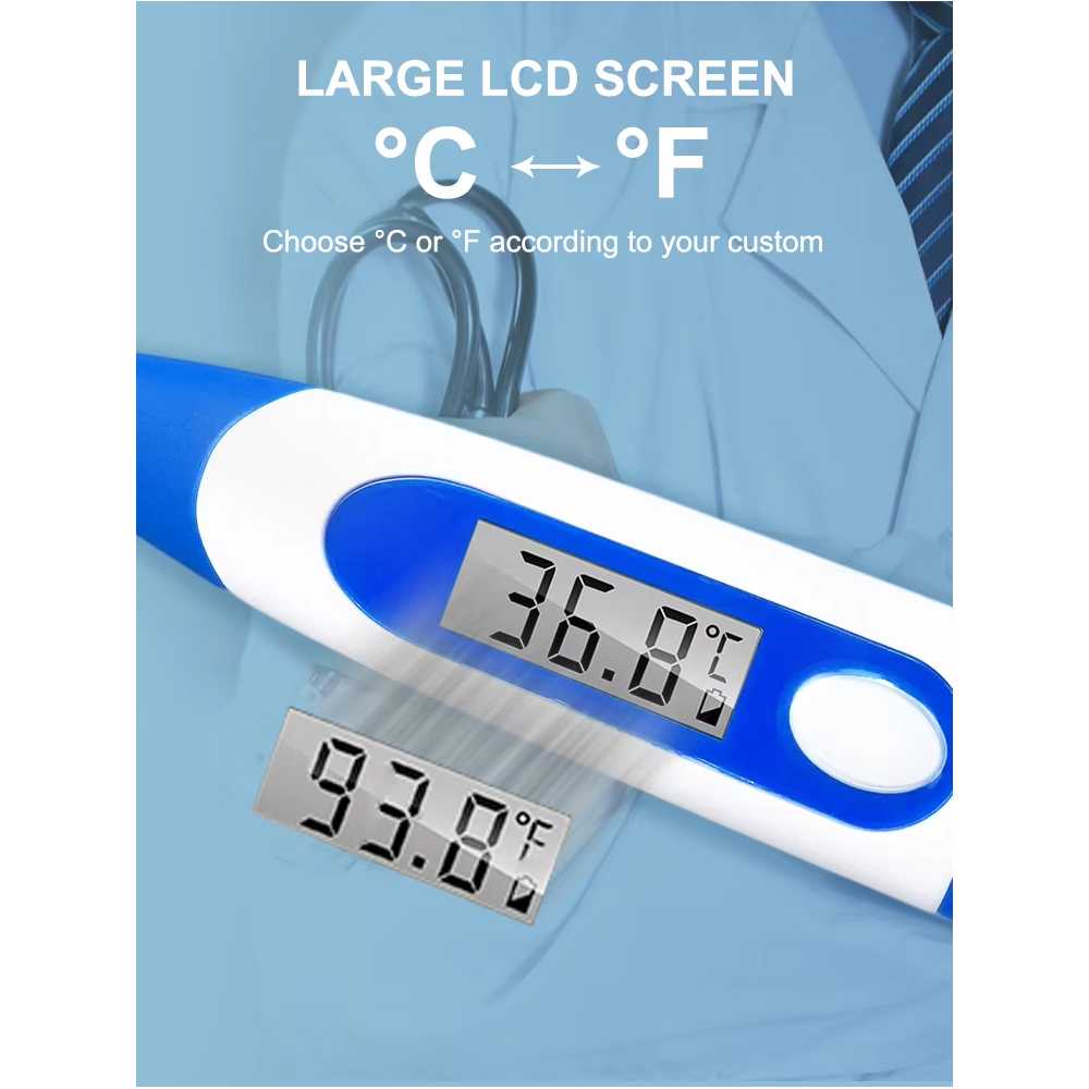 Bercom Termometer Badan Digital LCD Display Waterproof Flexible Tip - DT008