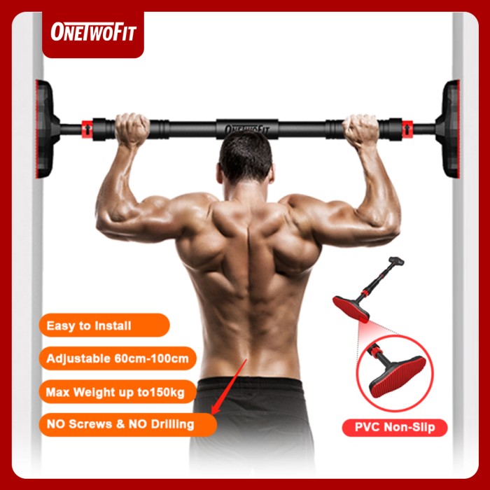 OneTwoFit Pull up bar alat olahraga Fitness Gym（No need to punch）
