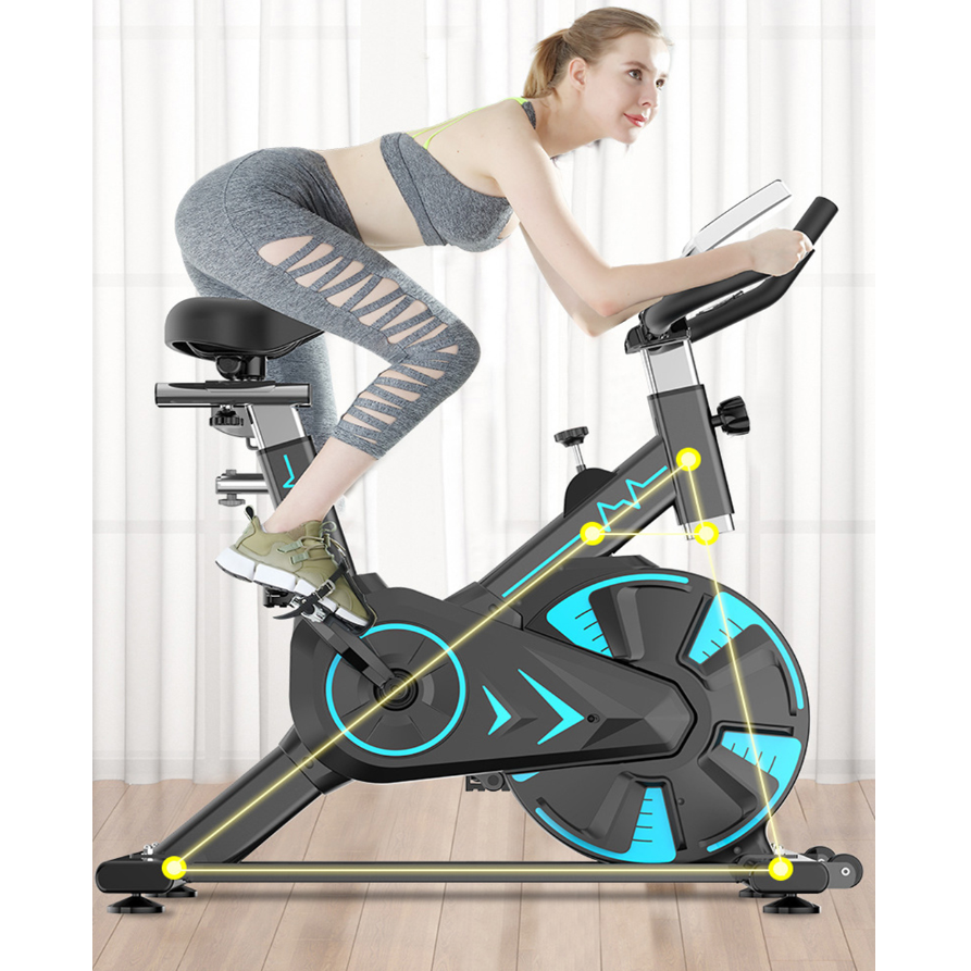 BSKEN Sepeda Statis Gym Spinning Bike Adjustable with Speedometer - 585A