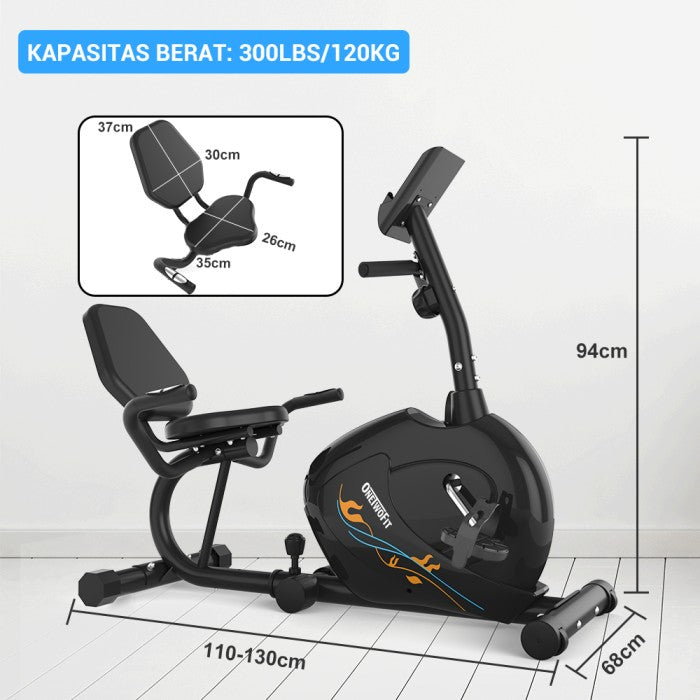 OneTwoFit Sepeda Statis Kardio Recumbent Bike Spinning Bike