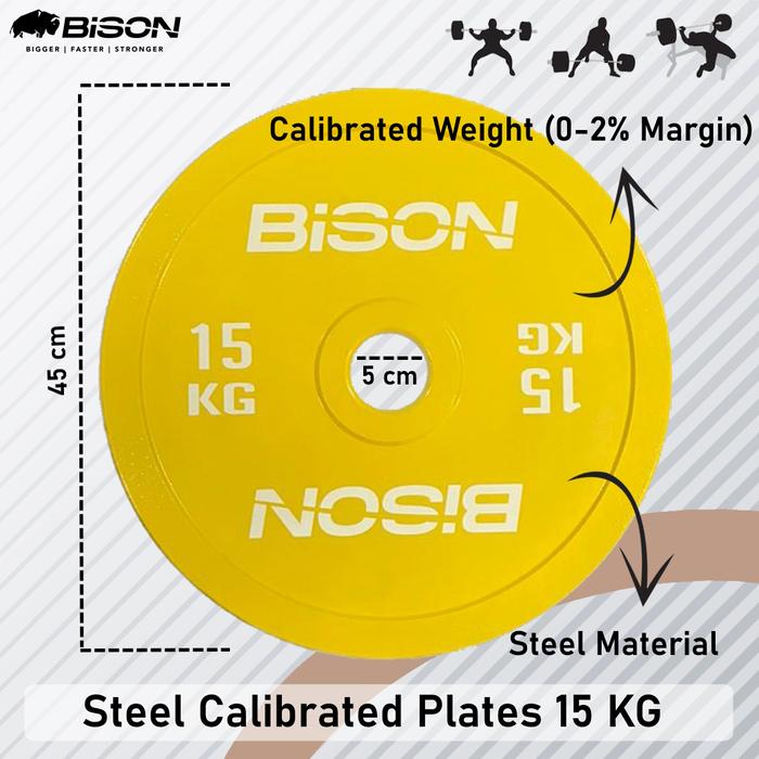 Bison 15 Kg Steel Calibrated Plates Competition Plate
