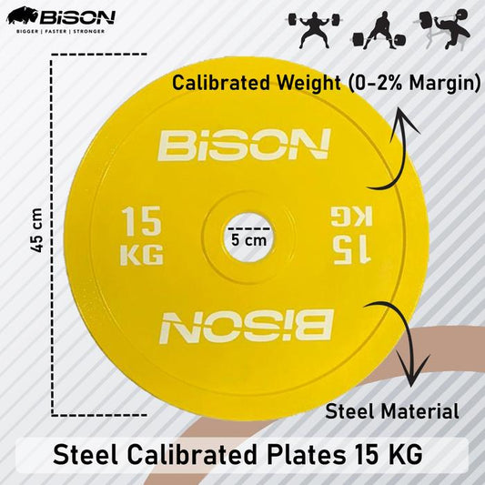 Bison 15 Kg Steel Calibrated Plates Competition Plate