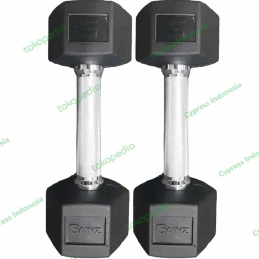 Dumbbell hexagonal Rubber 2×2,5kg