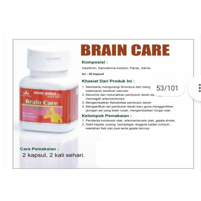Green World Brain Care 30 Kapsul