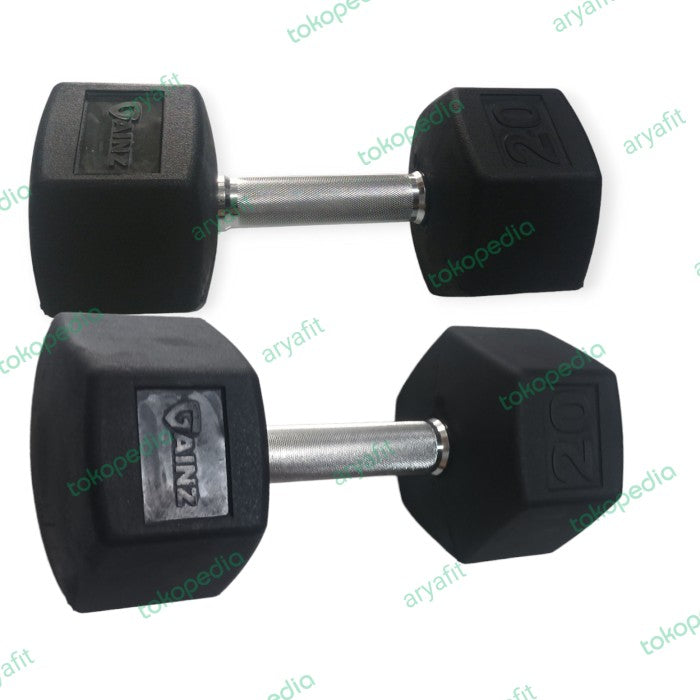 Dumbbell Rubber Hexagonal 2×20kg