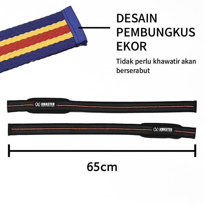 XMASTER Lifting Strap Deadlift – Strap Angkat Beban & CrossFit Grip strap angkat beban - Lifting Strap - Black