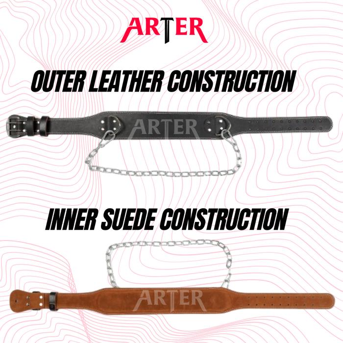 ARTER MULTI Gym Belt Kulit Dip Belt Pull Up Belt Rantai Chain Beban Sabuk Pull Up Sabuk Dip Sabuk Gym - L
