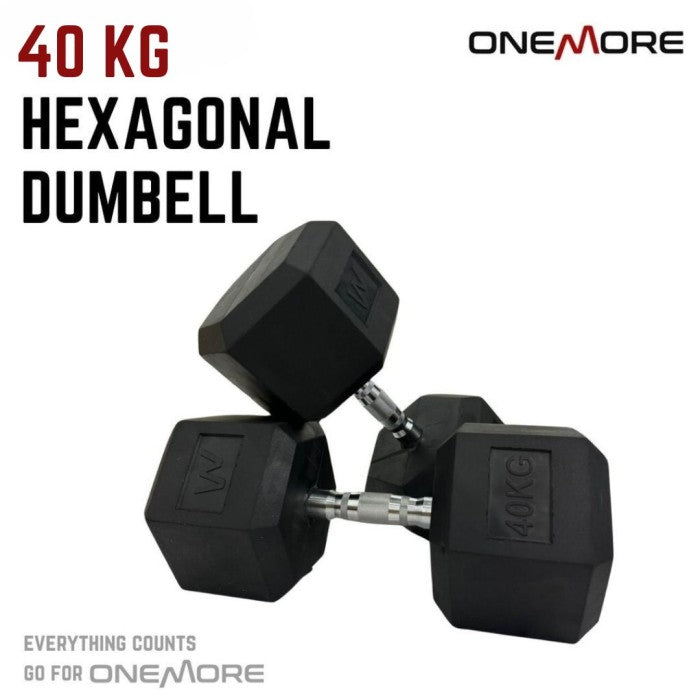ONE MORE Dumbell Hexagonal 40kg Barbel