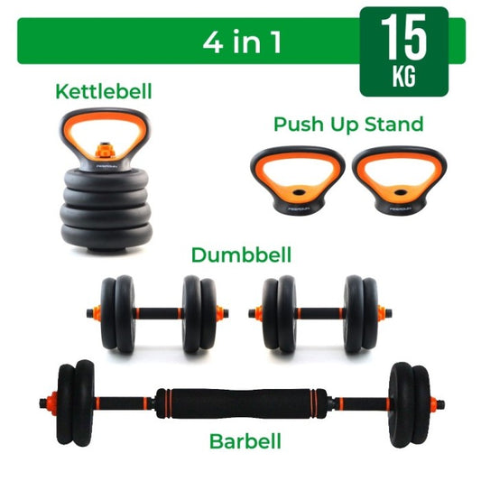 F210 15 KG Dumbbell FED Multifungsi ALAT FITNES MURAH - Hitam