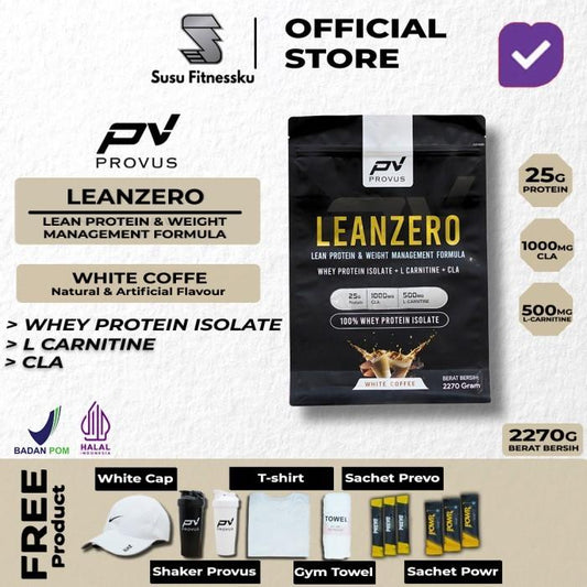 Provus Lean Zero (Whey Protein Isolate + Fat Burner) 5 Lb - White Coffe, HANDUK
