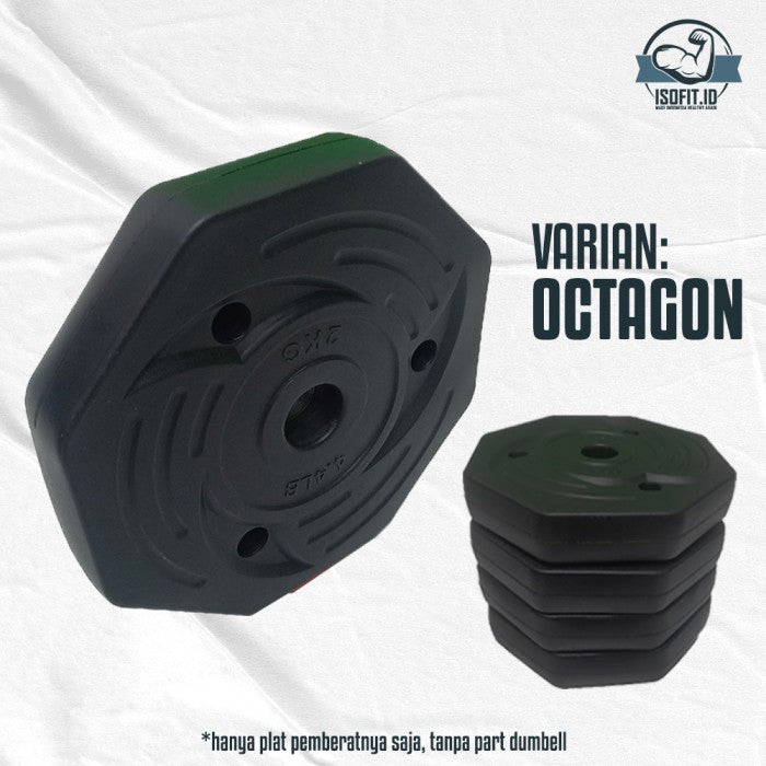 Plat Dumbell Set / Plat Pemberat Dumbell bahan Semen + PVC - ROUND, 3 KG