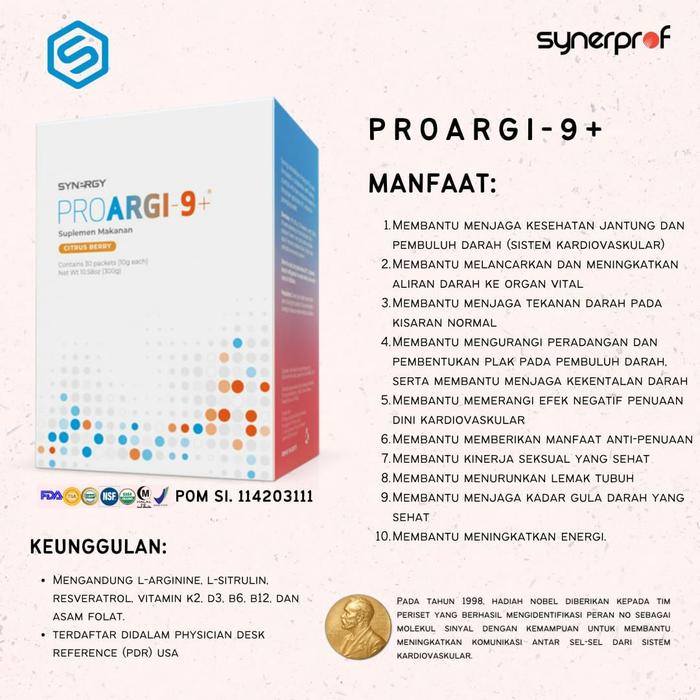 Suplemen PROARGI-9 PLUS Untuk Kesehatan Jantung 100% Original USA - 1 box