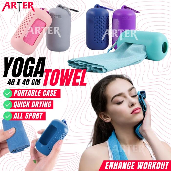 ARTER Handuk Yoga Quick Dry Towel Sport Hiking Olahraga Microfiber - Biru