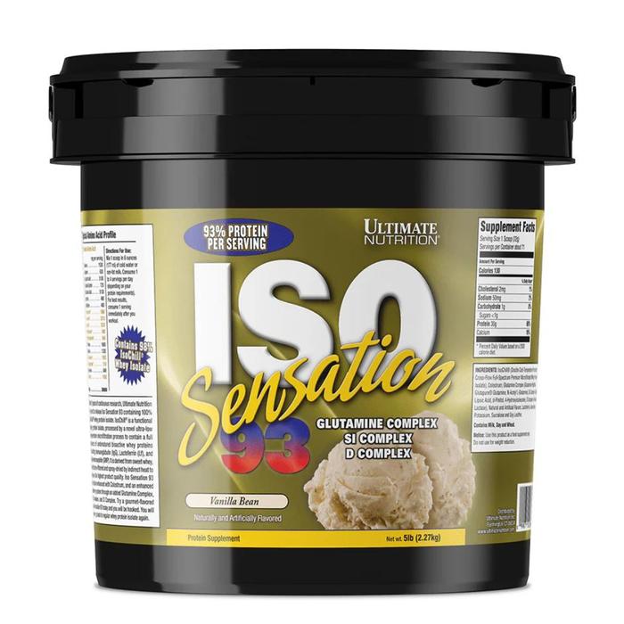 Ultimate Nutrition ISO Sensation suplemen fitness / suplemen gym / suplemen protein penambah massa otot - Chocolate Fudge, 5 lb
