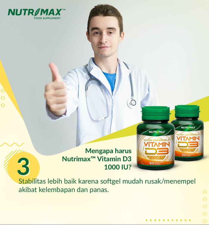 Nutrimax Vitamin Vit D3 4000 IU Kesehatan Tulang Gigi Imunitas Osteoporosis Autoimun - 30 Tablet
