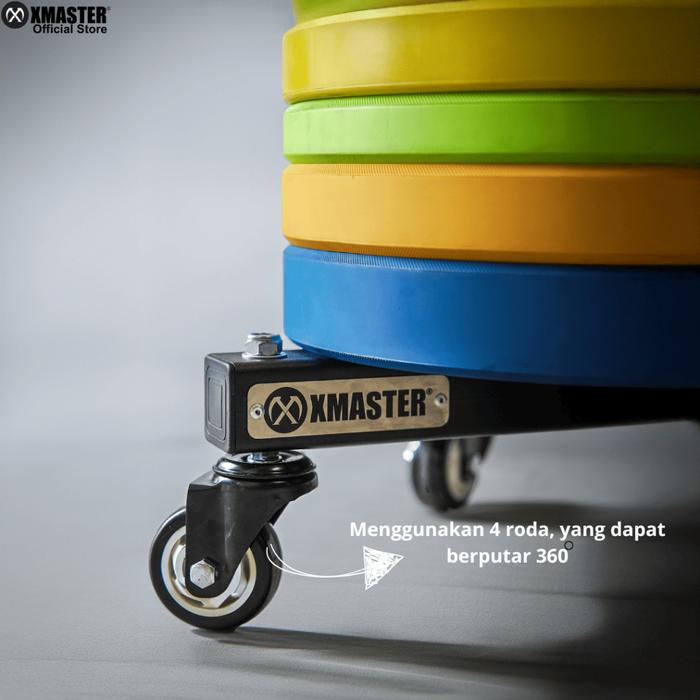 XMASTER Plate Stacker with Wheels Rak Beban Gym Vertikal Bumper Portable Crossfit Fitness