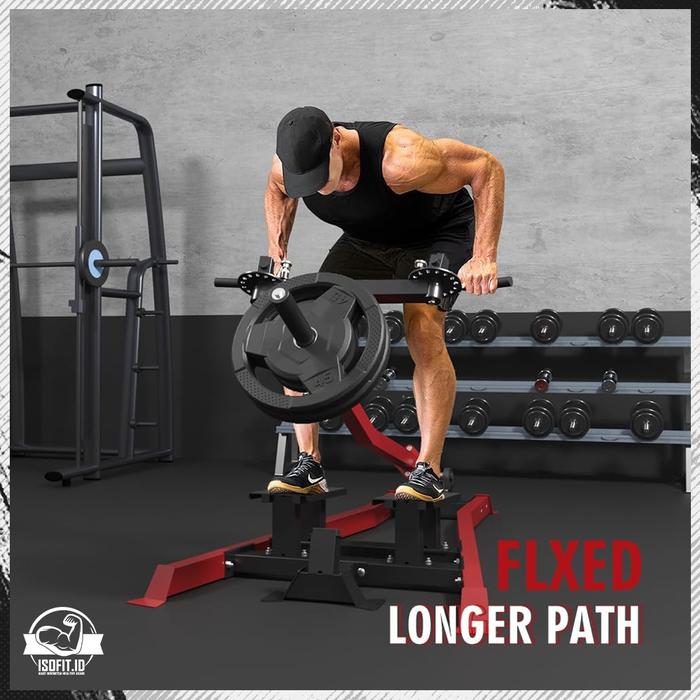 T-Bar Rowing Machine / Deadlift Machine - Penguat Punggung Bermuatan Pelat dengan Pegangan yang Dapat Diputar & Beberapa Posisi