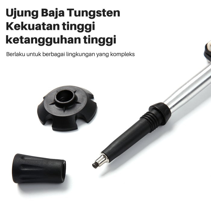 OneTwoFit Trekking Pole 3 Ruas Tongkat Hiking Pegangan Spons EVA - Hitam