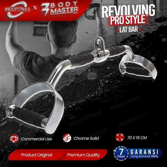 BODYMASTER Pro Style Lat Bar 24" BM-A222 Handle Crossover Gym Fitnes