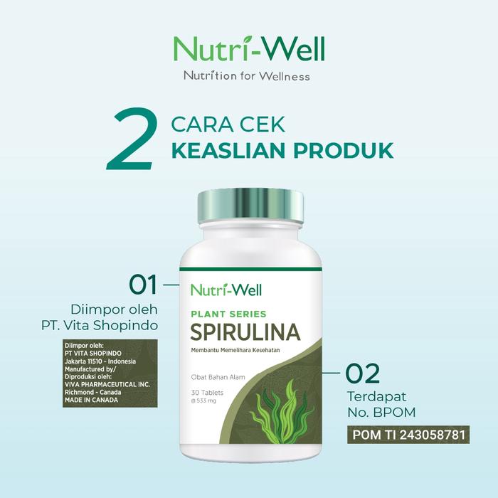 Nutriwell Plant Series Spirulina - 30 Tablets