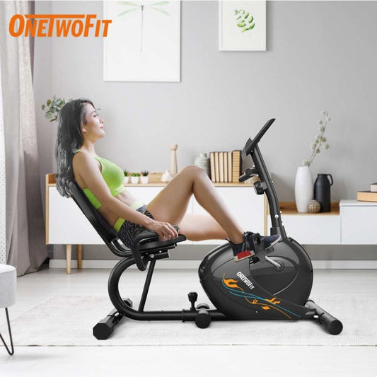 OneTwoFit Sepeda Statis Kardio Recumbent Bike Spinning Bike