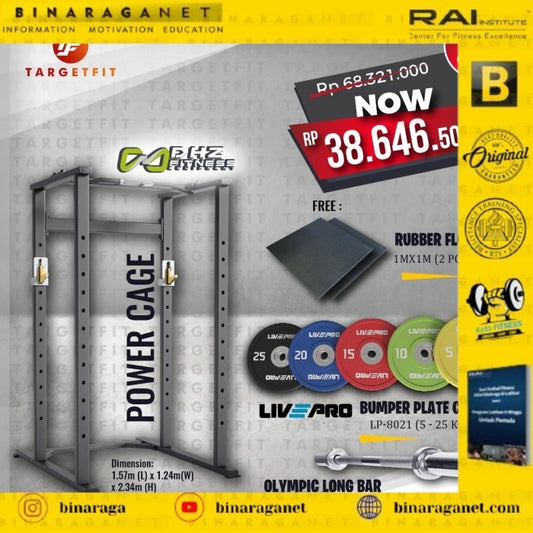 PAKET DHZ POWER CAGE + LIVEPRO COLORED BUMPER + OLYMPIC LONG BAR