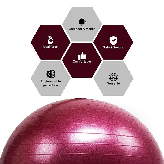 Kettler Yoga Ball 75cm - Burgundy 134-120