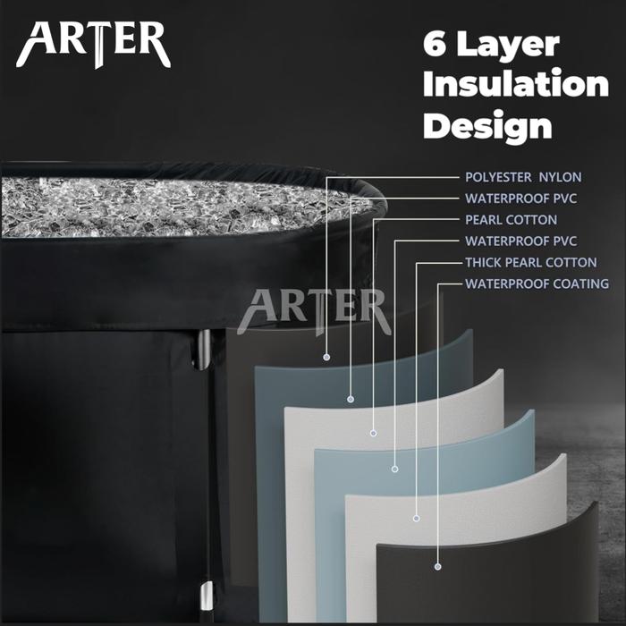 ARTER Ice Bath XL 115 x 57 x 55cm Portable Body Tub Terapi Es & Penyembuhan Otot Rendam Badan Es Ice Tub Theraphy Inflammatory Prevention Inflamasi