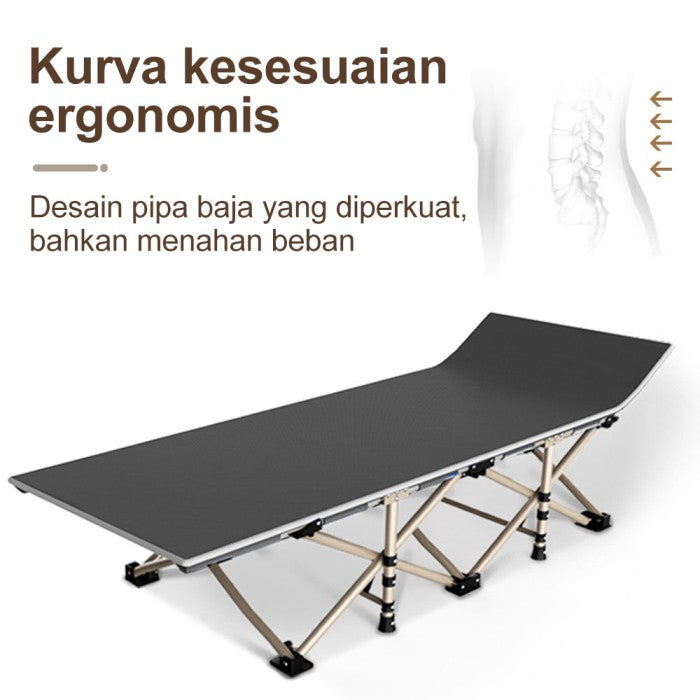 OneTwoFit Ranjang Lipat Folding Bed Lipat Portable Ranjang Camping Besi Malas Folding Bed