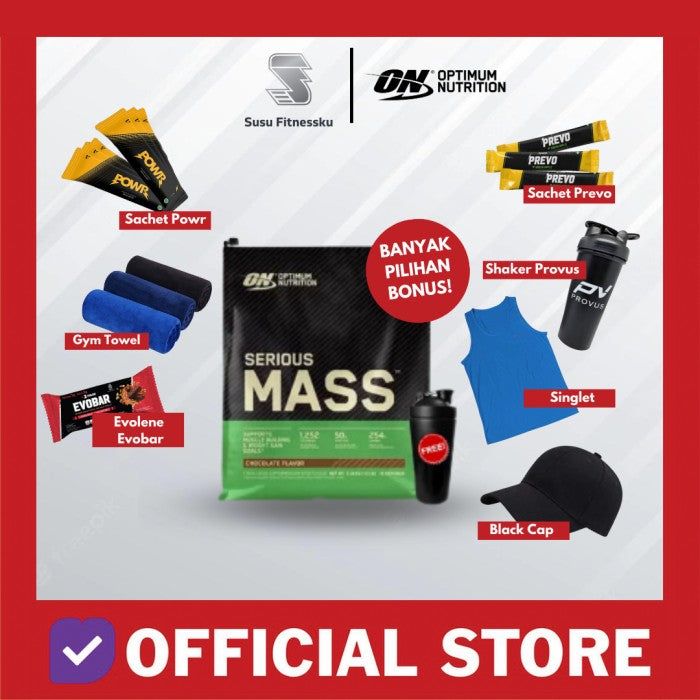 ON Serious Mass 12 lbs Seriousmass Gainer - Vanila, Bonus Shaker