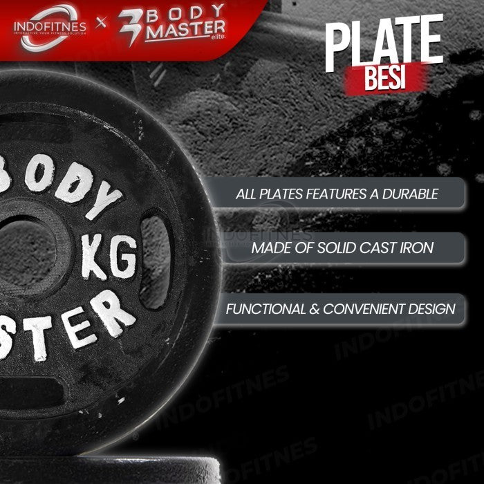 BODYMASTER Plate Dumbell Beban Besi 1.25KG - 20KG Diameter 3cm & 5cm - 3CM, 1,25KG