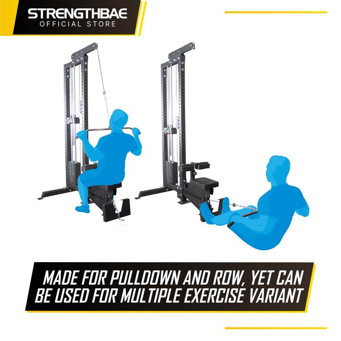 Lat Pulldown Row Combo STRENGTHBAE Pull Down Cable Rowing Back Machine Alat Latihan Punggung Gym