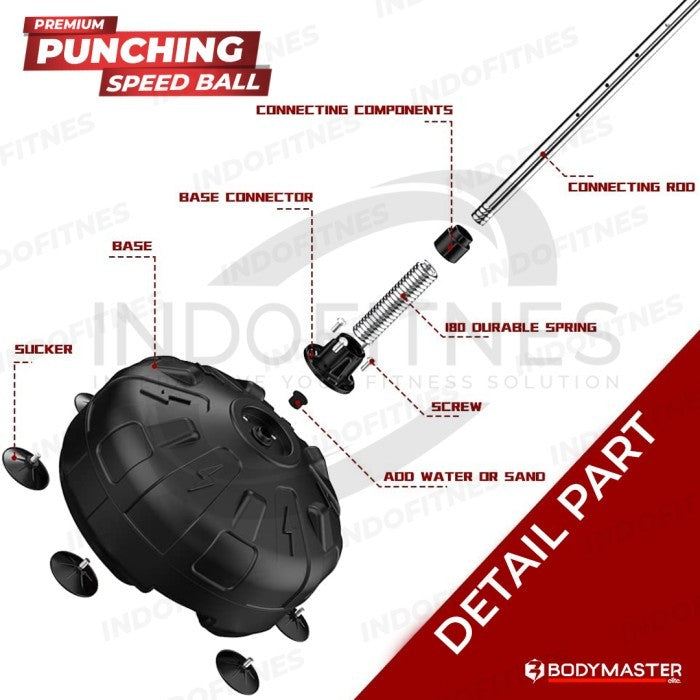 BODYMASTER Premium Punching Speed Ball BM-E039 Boxing Samsak Tinju - Hitam