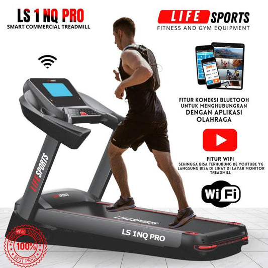 New SMART COMMERCIAL TREADMILL LS 1 NQ PRO + WIFI AC power treadmill elektrik komersial lifesports