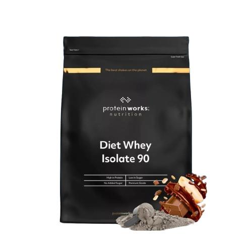 Diet Whey Protein Isolate 90 2kg TPW The Protein Works - Chocolate, Shaker