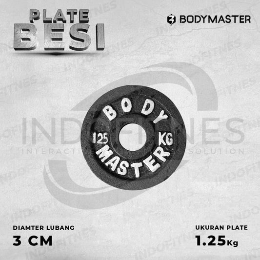 BODYMASTER [1,25KG] Plate Dumbell Beban Besi Barbell Dambel Dumbell - 3CM, TOPED